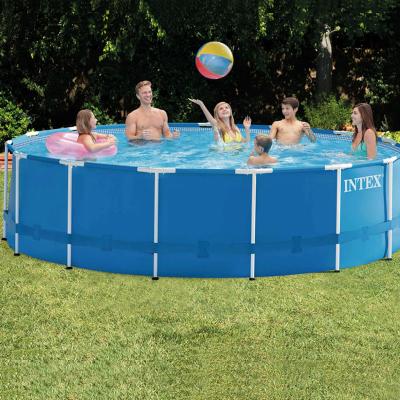 China INTEX 28205 Swimming Pools Customized Series Folding Outdoor Portable Fiberglass Inflatable Water Pools Metal Frame Above Ground Easy Pool for sale