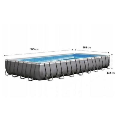 China Swimming Pool Intex 26374 32FT Large Rectangular Steel Frame Pool Set 9.75X4.88X1.32m for sale