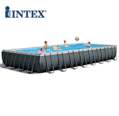 China Original INTEX 26374 Pool Frame Ultra Rectangular Above Ground Pool Set for sale