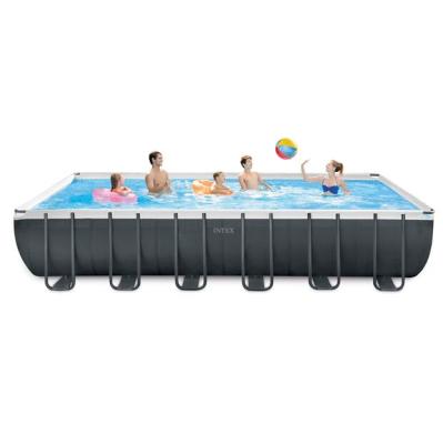 China 2021 New Factory Wholesale Intex 26364 Family Rectangular Frame Over Ground Large Pool Size Pools 24*12*4.33ft/732*366*132cm for sale