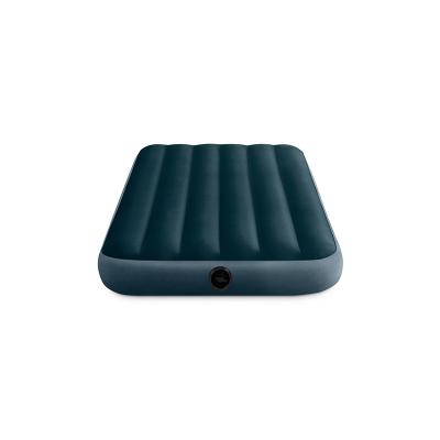 China Intex Foldable 64732 Custom Comfortable Flocking Inflatable Air Mattress Push In Midnight Green Fluffy Assembled Air Mattress for sale