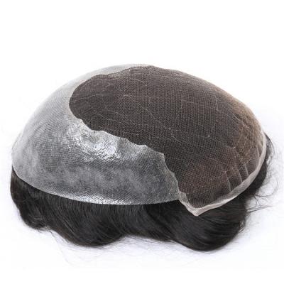 Κίνα Wholesale Toupee 100%Pure Handmade Hairpieces Toupee Short Men Wigs Human Hair for Male Replacement Full Swiss Lace Q6 For Men προς πώληση