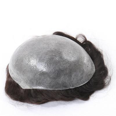 中国 Toupee Hair System Pieces Hairline Silicone Base Human Hair Wigs for Men Toupee Thin Skin 販売のため