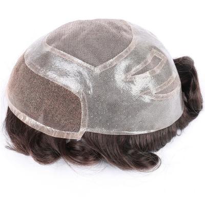 Κίνα Versalite 100% Indian Remy Fine Top Mono Front Lace Wig System Mens Human Hair Toupee προς πώληση