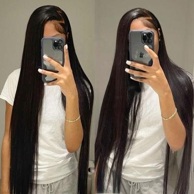 Κίνα Factory Price Swiss 13X6 Hd Lace Frontal Wig Pre Plucked Brazilian Hair Wig With Black Women 100% Human Hair Wig Lace Front προς πώληση