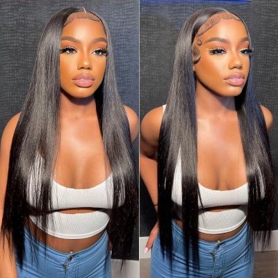 Κίνα 180%Wholesale Lace Closure Wig Vendors,Raw Cuticle Aligned Wig HD Lace Closure, Natural Straight Braided Human Hair 4x4 lace Wig προς πώληση