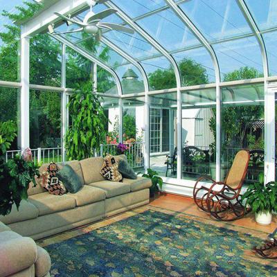 China Modern free standing glass sunrooms and exterior prefab glass house for sale for sale