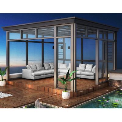 China Modern free standing glass sunrooms and exterior prefab glass house for sale for sale