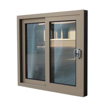 China Magnetic Screen Bronze Color Sliding Aluminum Window For Home for sale