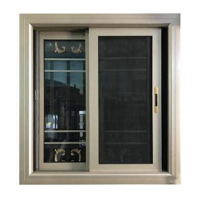 China Magnetic Aluminum Thick Glass Window Burglar Proof Window Sliding Designs Security Screen Bullet Proof Sound Fire Windows For Home For Homes for sale