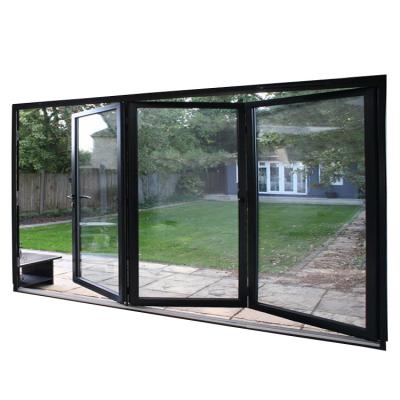 China Heat Insulation Double Glazed Aluminum Folding Bifold Doors Patio Dubai for sale