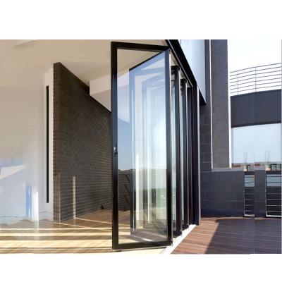 China Heat Insulation Aluminum Folding Bifold Doors Patio Folding Doors Exterior for sale