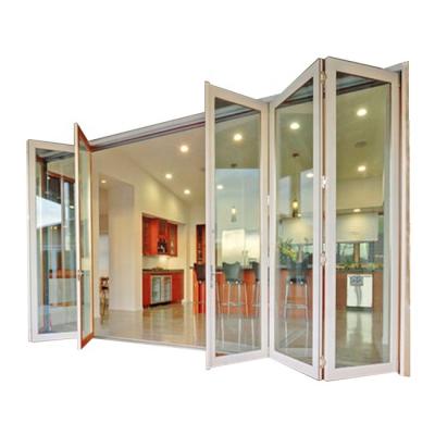 China Heat Insulation Bifold Glass Doors Aluminum Folding Patio Folding Door for sale