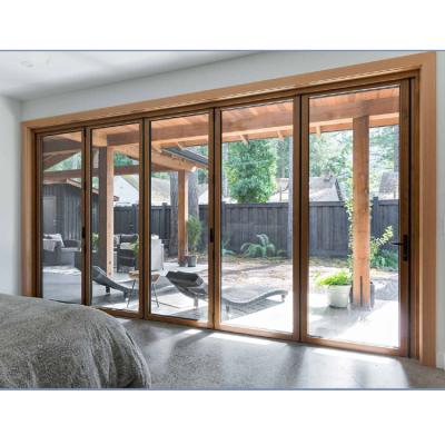 China Thermal Insulation Hurricane Proof Impact Soundproof Aluminum Doors Manual Pocket Aluminum Sliding Doors Interior Glass Door Double for sale