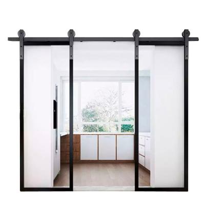 China New Type Simple Design Decoration Soundproof Interior Wrought Iron Sliding Barn Doors For Home for sale