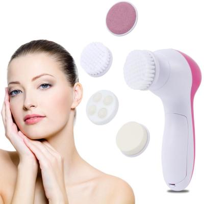 China Acne Treatment 5 in 1 Massage Brush Face Wash Facial Cleansing Set for sale