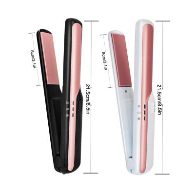 China Portable Cordless Adjustable Heat Settings Rechargeable Hair Straightening Styling Iron Mini Hot Comb Hair Straightener for sale