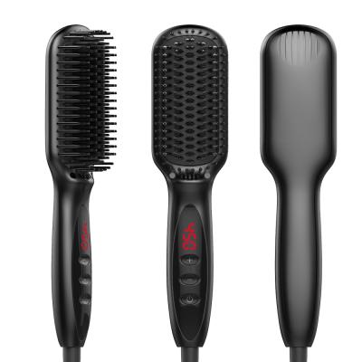 China Adjustable Comb Heat Settings Electric Ceramic Hair Straightener Brush for sale