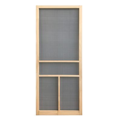 China Solid Pine Wood T-Bar Insect Screen Door Insect Door Screen Modern New Arrival Latest Durable Design for sale