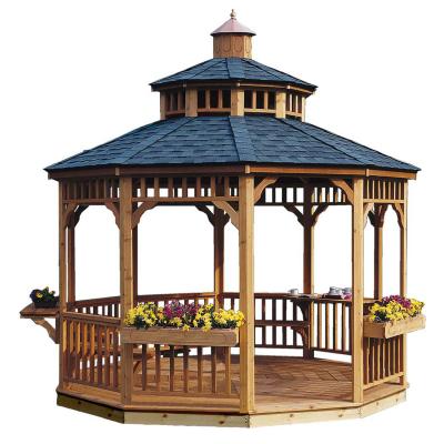 China Outdoor Garden Wooden Gazebo Yard Round Hexagon Octagon Oval Gazebo for sale