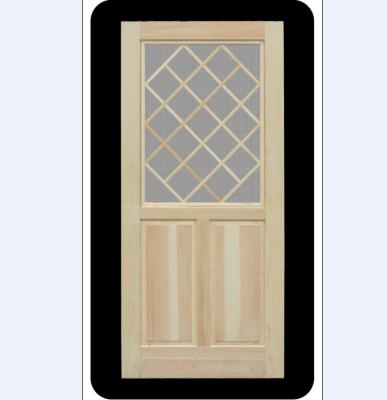 China Traditional Outdoor Wooden Screen Door Insect Protect Cheap Traditional Countryside Rural House for sale