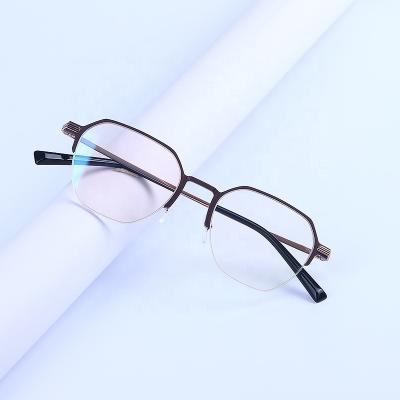 China 2022 New Collection High Quality Half-frame Frame Pure Aluminum Titanium Eyewear Optical Glasses For Reading for sale