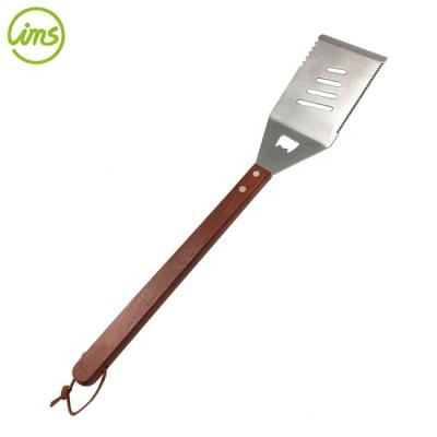 China Heat Resistance Stainless Steel BBQ Turner With Rosewood Handle for sale