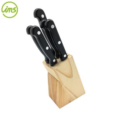 China Sustainable chef knife set in wooden storage block for sale