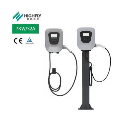 China Highfly Eu Warehouse CE TUV 7kw 32a Type - 2 Car Electric Ev Charger AC Ev Charger Wall Box Ev Charger HFL-EVC2201E-7kW for sale