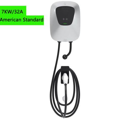 China Highfly EU Warehouse 7KW 32A CE EV Charger Single Phase AC EV Charger American Electric Car EV Charging Station 270*135*365(mm) for sale