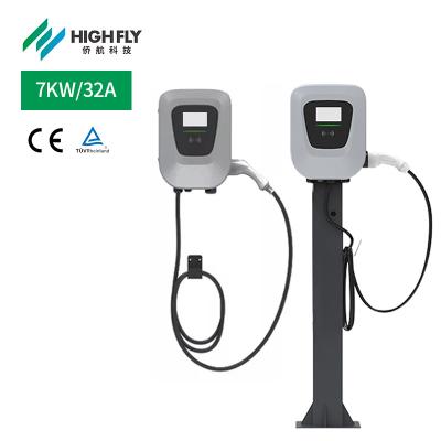 China Highfly EU Warehouse CE TUV 7KW 32A Type - 2 Electric Car EV Charger AC EV Wall Box Ev Charger HFL-EVC2201E-7kW for sale