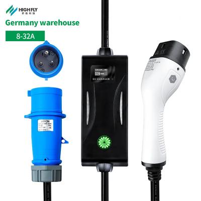 China Germany Warehouse Europe Electric Car Charger Stations 3.5kw 7kw Standard Type - 2 To Type - 2 Portable Charging Station Ev Charger L210xW85xH48(mm) for sale