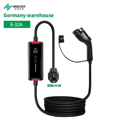 China Germany Warehouse Protabl Ev Charger Electric Vehicle High Quality Level 1 Type 1 Ev Fast Charger L210xW85xH50(mm) for sale