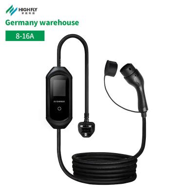 China Germany Warehouse OEM OEM Car Ev Charger Model 3 Electric Vehicle Car Charger 16a 32a Evse Ev Electric Portable Charger 7kw 11kw 22k L235xW100xH52(mm) for sale