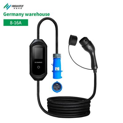 China Wholesale Germany Warehouse Ev Charging Station Type2 1.7-7kw Wallbox Electric Car Ev Fast Charging Station L235xW100xH52(mm) for sale