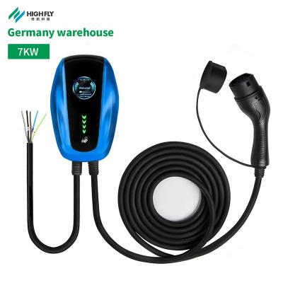 China Germany Warehouse Factory Manufacturer Ev Charger Type 2 32a 7kw Wallbox Fast Electric Ev Charger Station L240xW152xH96(mm) for sale