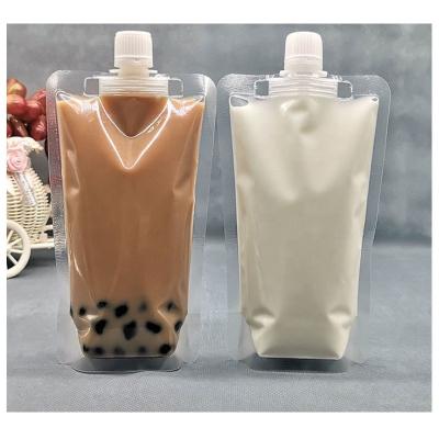 China Customized Recyclable Disposable Self Supporting Suction Bags Beverage Milk Bags Plastic Packaging Bags for sale