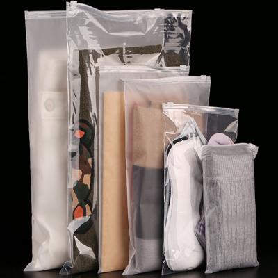 China Recyclable Custom Matte / Frosted LDPE Plastic Packaging Zipper Bags , T-shirt Swimwear Zip Lock Clothing Bags With Logo for sale