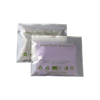 China Recyclable Custom Wholesale Biodegradable Zipper Bags Clothing Underwear Bags Packing Zip Lock Clothing Bags for sale