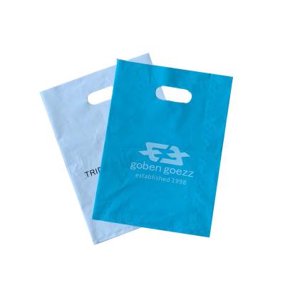 China Custom Logo Compostable Biodegradable Plastic Die BIODEGRADABLE cut Carry Bags Shopping Bags For Clothes for sale