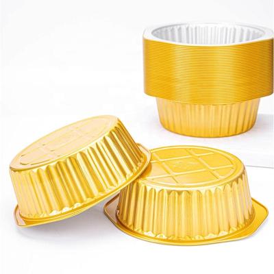 China Disposable Packaging Box Gold Foil Tin Food Bowl Fast Food Bowl Food Grade Takeaway Naked Flame for sale