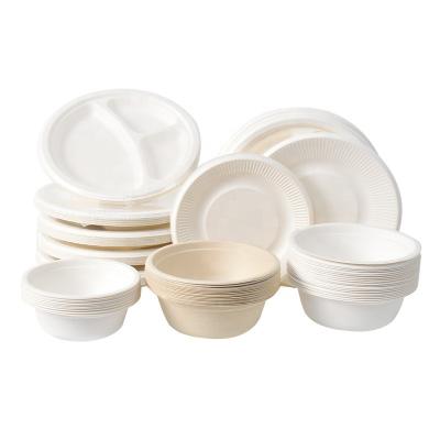 China Bagasse Disposable Eco-Friendly Material Biodegradable Tableware Wholesale Cornstarch Bowls for sale