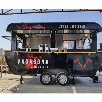 China Hot Sale Ice Cream Trailer Food Vending Cart Kiosk Commercial Food Trailer Car With Retro Italian Gelato Machine Food Trailer For Sale for sale