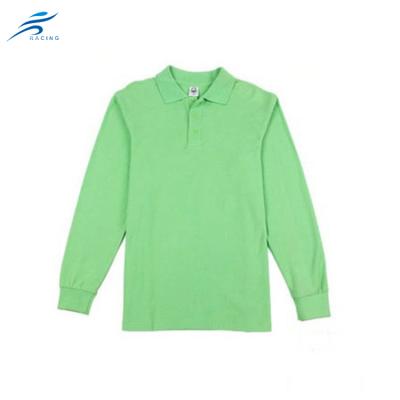 China OEM Service High Quality 100% Solid Color Golf Cotton Anti-Shrink Polo Shirt Long Sleeve for sale