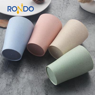 China Factory Price Viable Wholesale Colorful Baby Drinking Kid Fiber Cup Plastic Wheat Straw Cup for sale