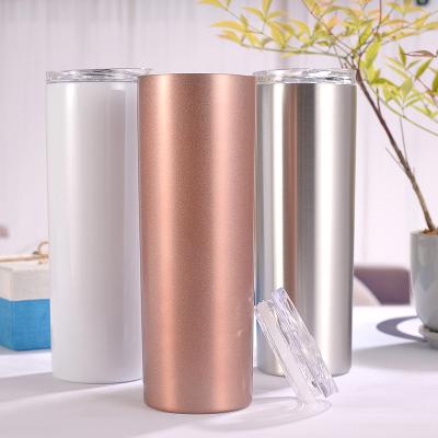 China Durable 304 Stainless Steel Tumbler With Slim Car Insulation Straw 20oz Car Ice Straw 600ml Straw Water Cold Cup for sale