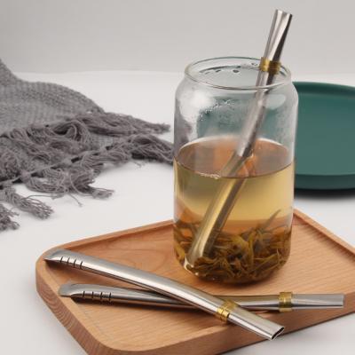 China Design Food Grade 304 Stainless Steel Reusable Flat Lip Shape Sustainable Drinking Flat Straw for sale