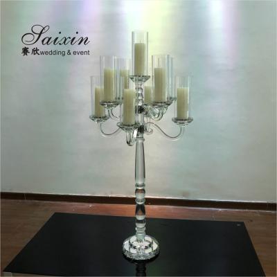 China Weddings Wholesale 9am Candelabra Crystal Centerpieces Votive Candlestick Holder for sale