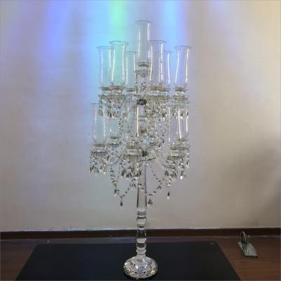 China Luxury New Custom Made 1PM Crystal Candelabra For Wedding Centerpieces for sale