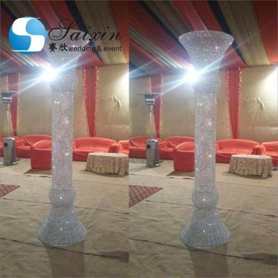 China Luxury Wedding European Style Event Decoration Tall Crystal Columns for sale